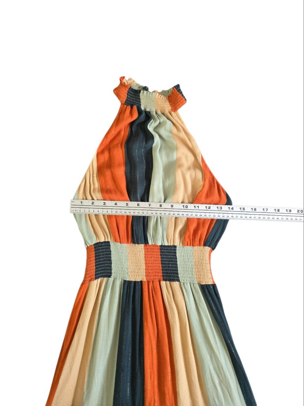 FARM Rio Colorblocked Halter Tiered Maxi Dress Size XS Lined - Picture 7 of 11